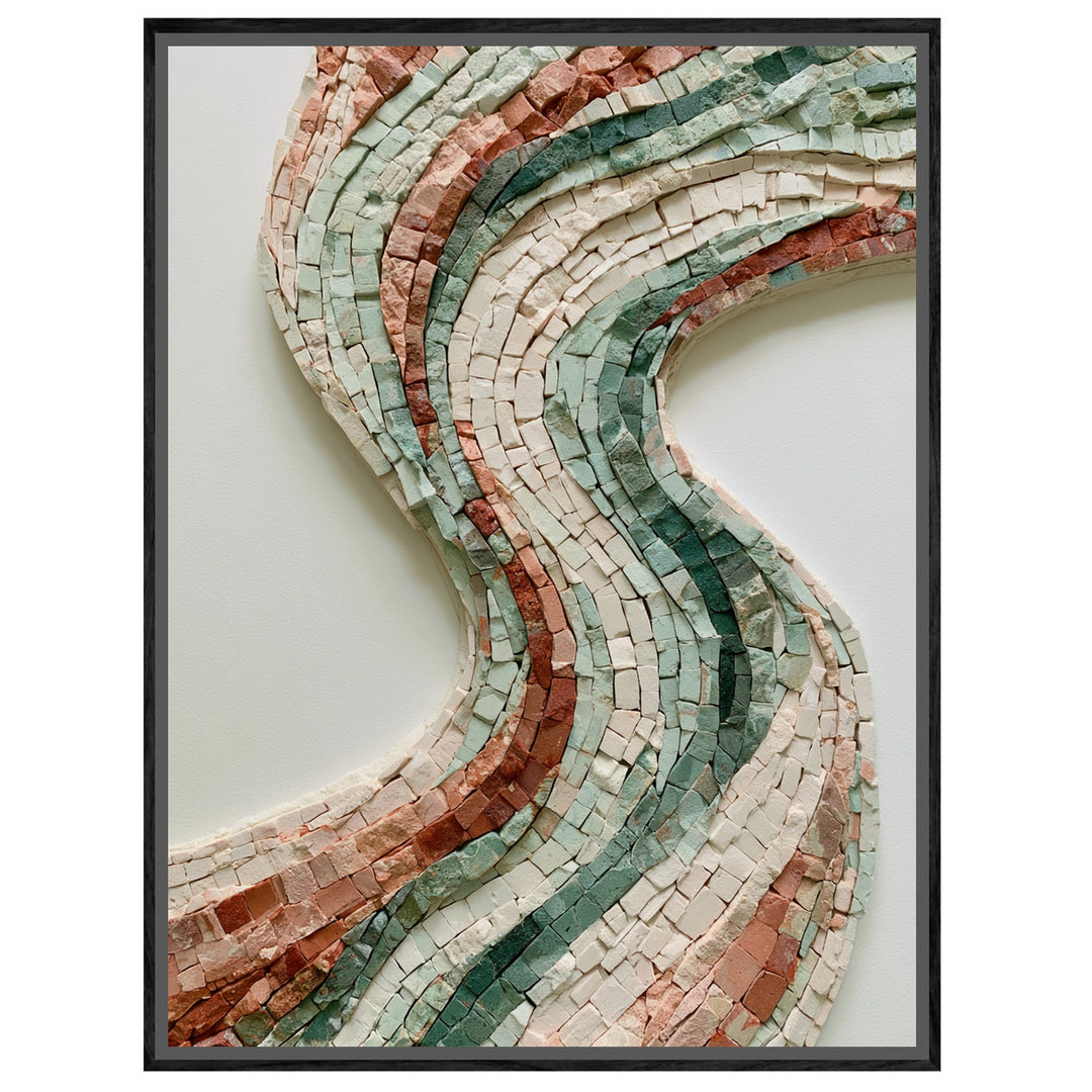 Mosaik Wellen Steinoptik Leinwandbild – Leinwandbild