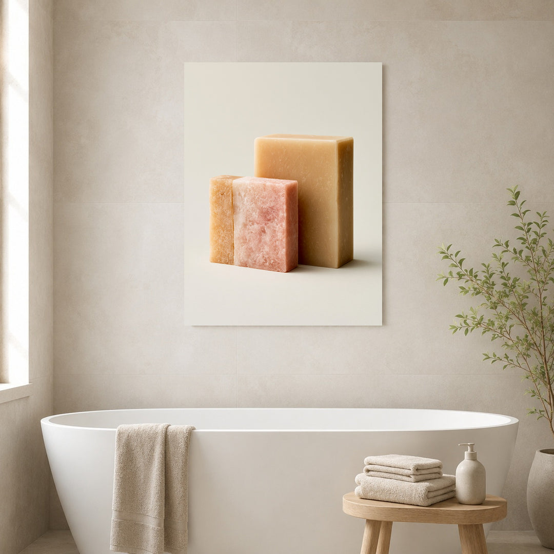 Naturseifen Stillleben Poster – Ohne Rahmen – Produktfoto
