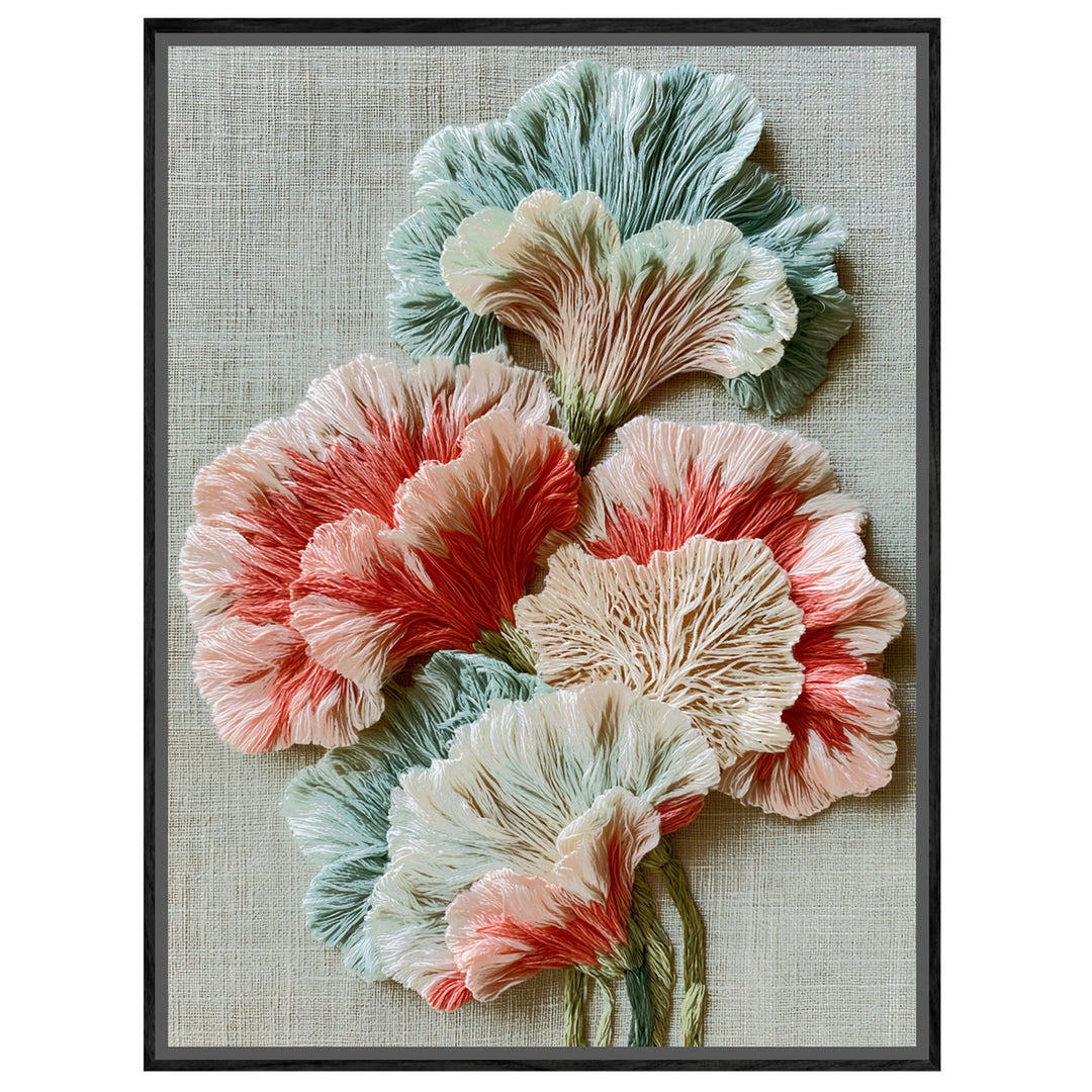 Nelken Stickerei Pastell Leinwandbild – Leinwandbild
