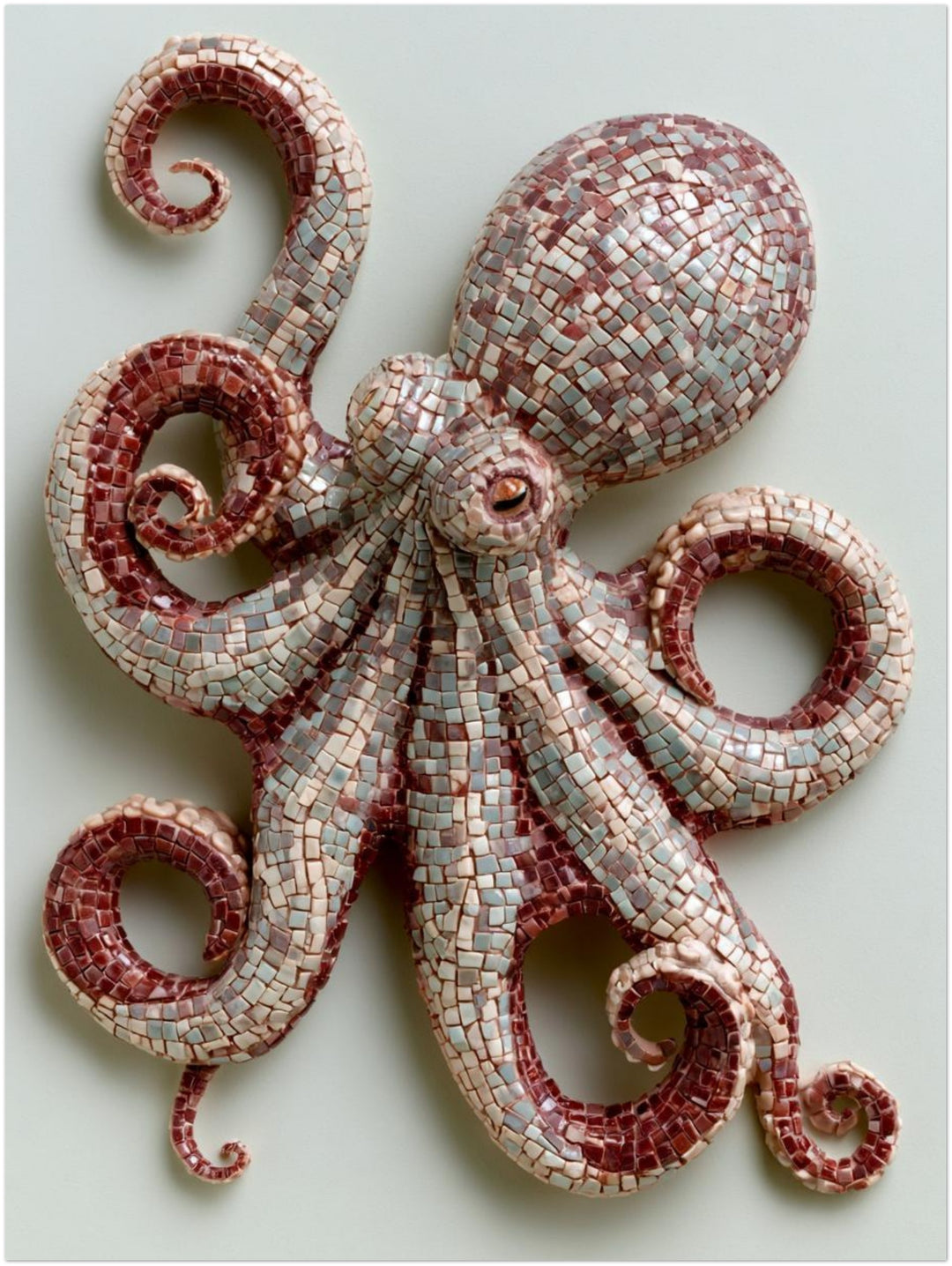 Oktopus Mosaik Kunst Poster – Ohne Rahmen – Produktfoto
