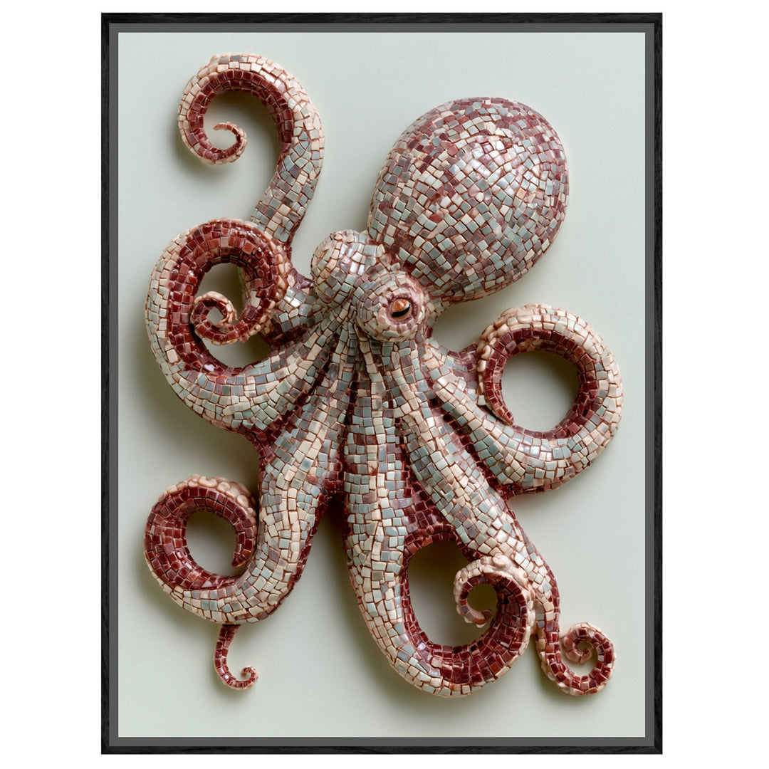 Oktopus Mosaik Kunst Leinwandbild – Leinwandbild