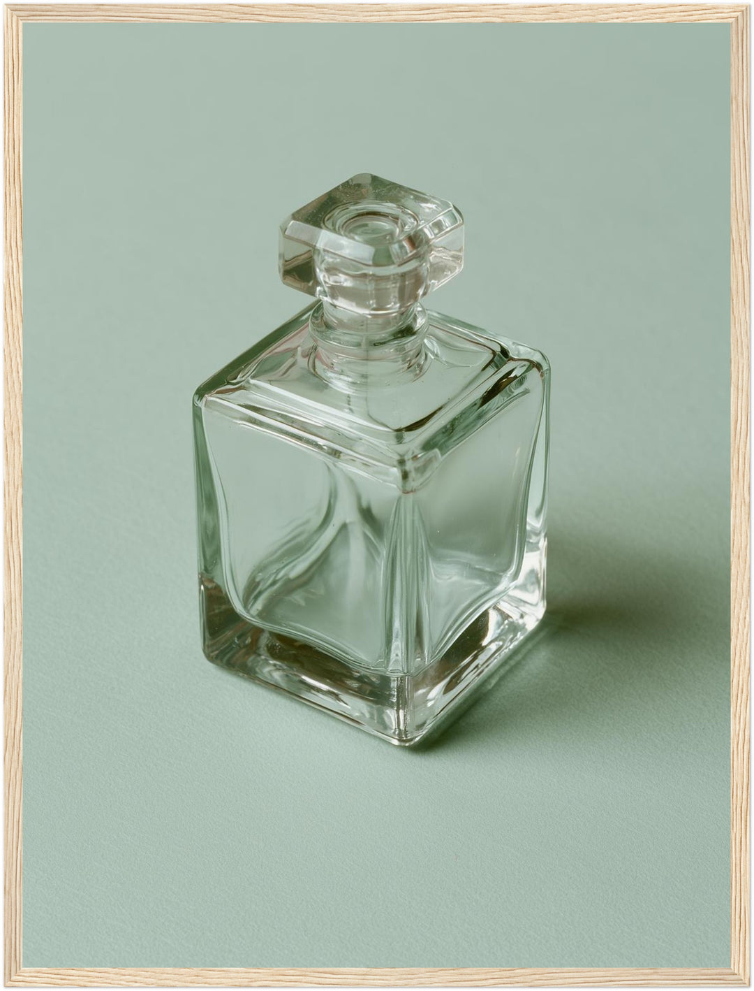 Parfumflakon Minimalismus Poster – Holz natur Rahmen – Produktfoto