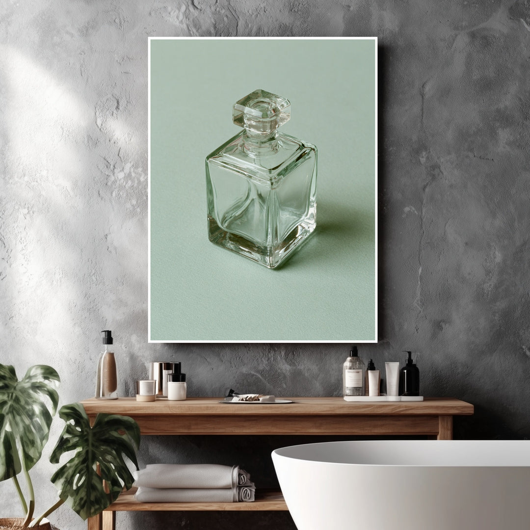 Parfumflakon Minimalismus Poster – Weißer Rahmen – Produktfoto