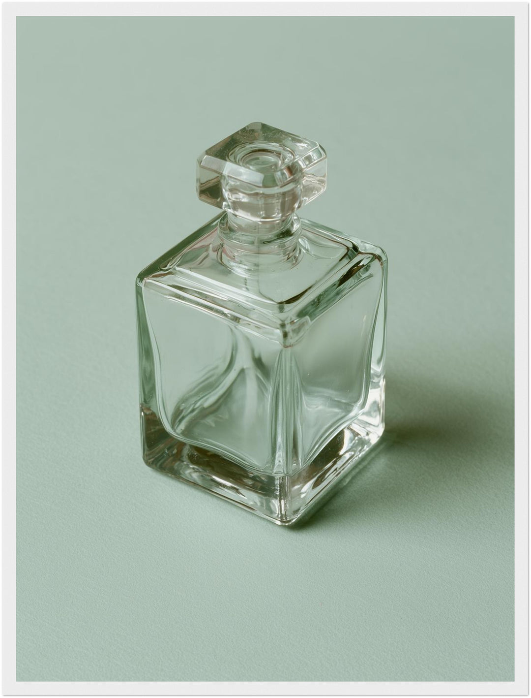 Parfumflakon Minimalismus Poster – Weißer Rahmen – Produktfoto