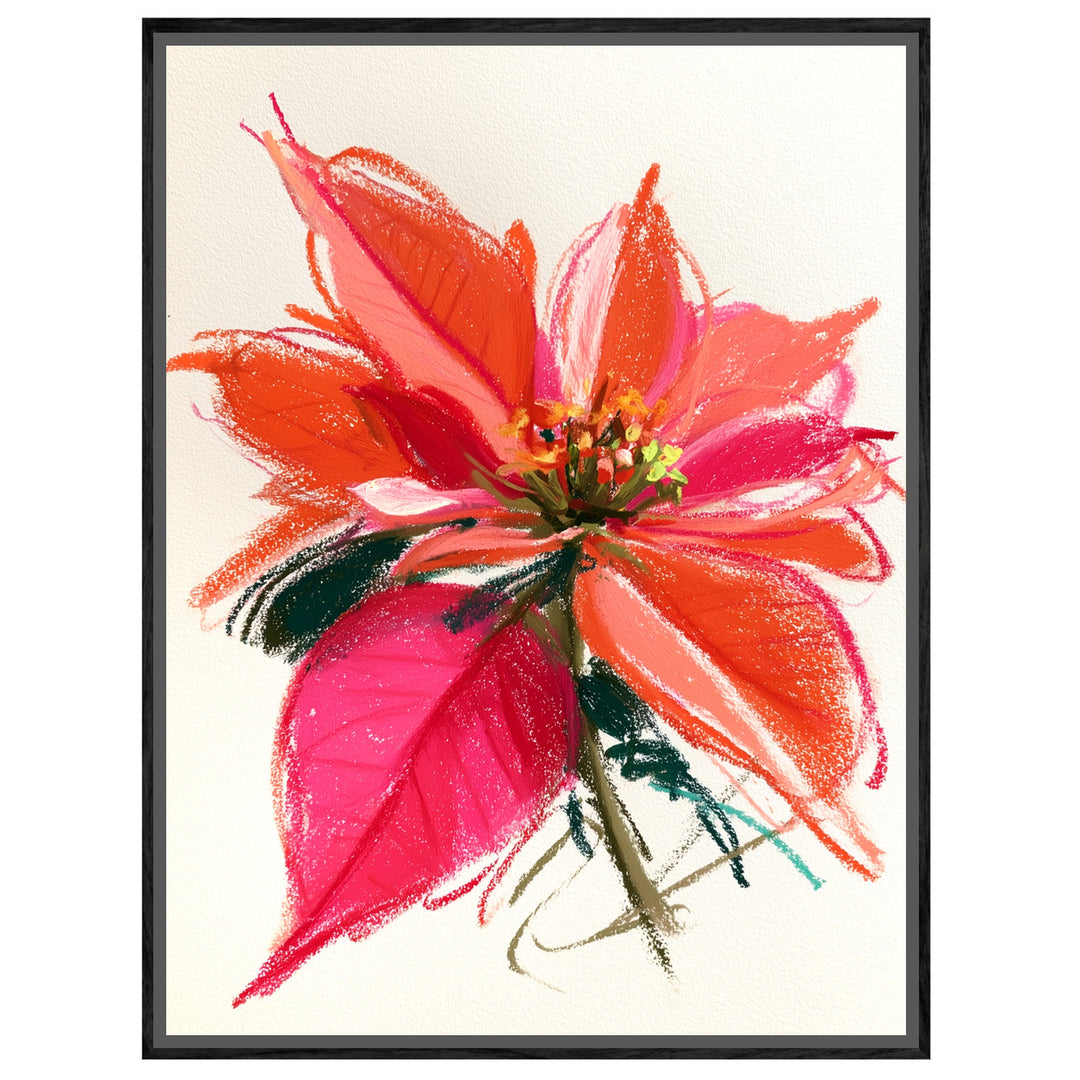 Wilde Poinsettia in rot Leinwandbild – Leinwandbild