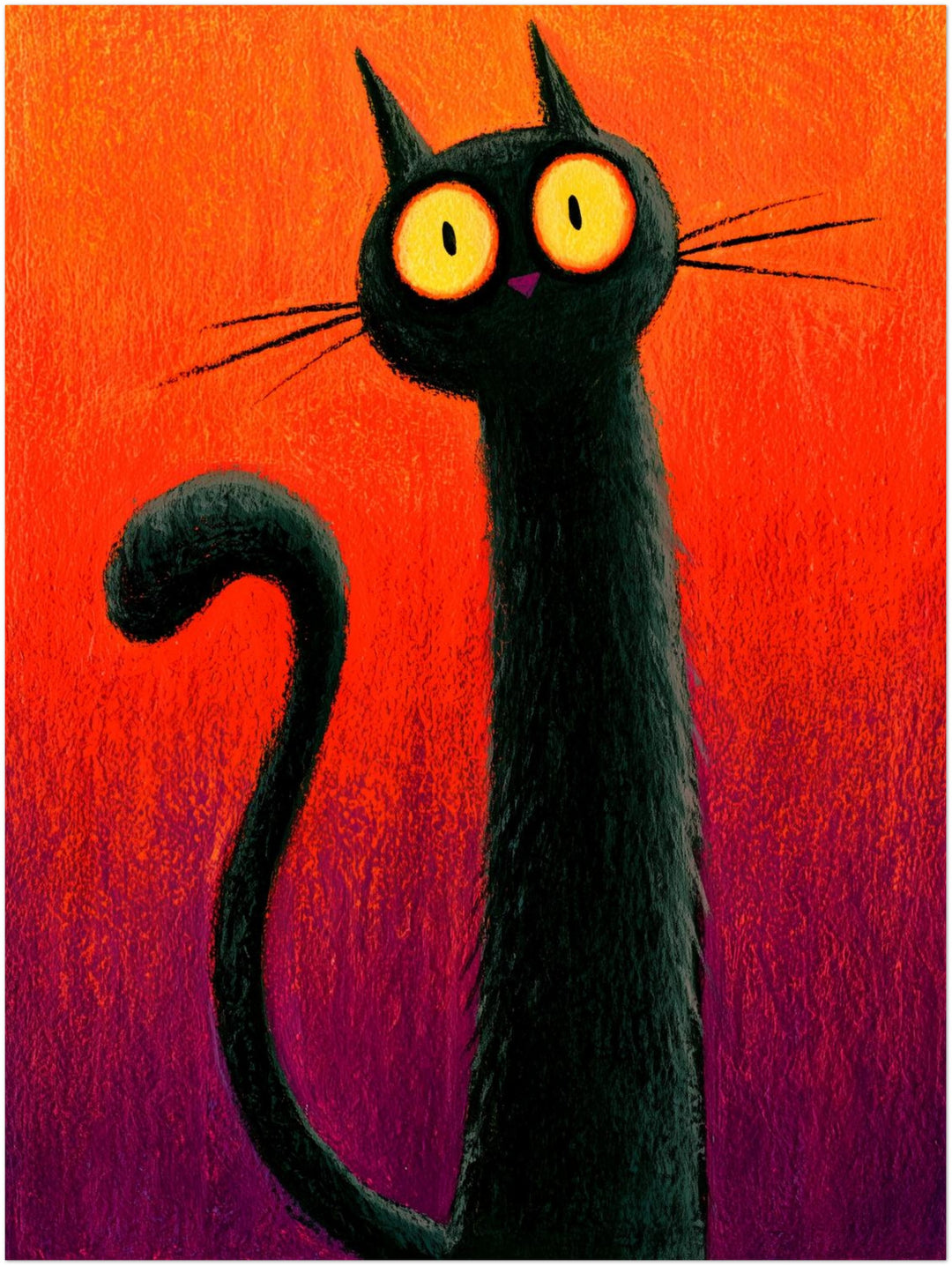 Schwarze Katze Halloween Leinwandbild – Ohne Rahmen – Produktfoto