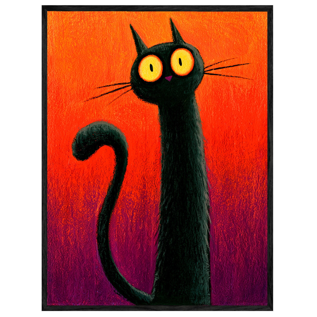 Schwarze Katze Halloween Leinwandbild – Leinwandbild