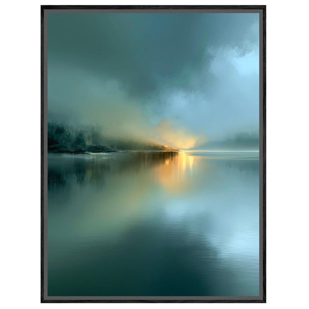 See im Morgennebel Leinwandbild – Leinwandbild