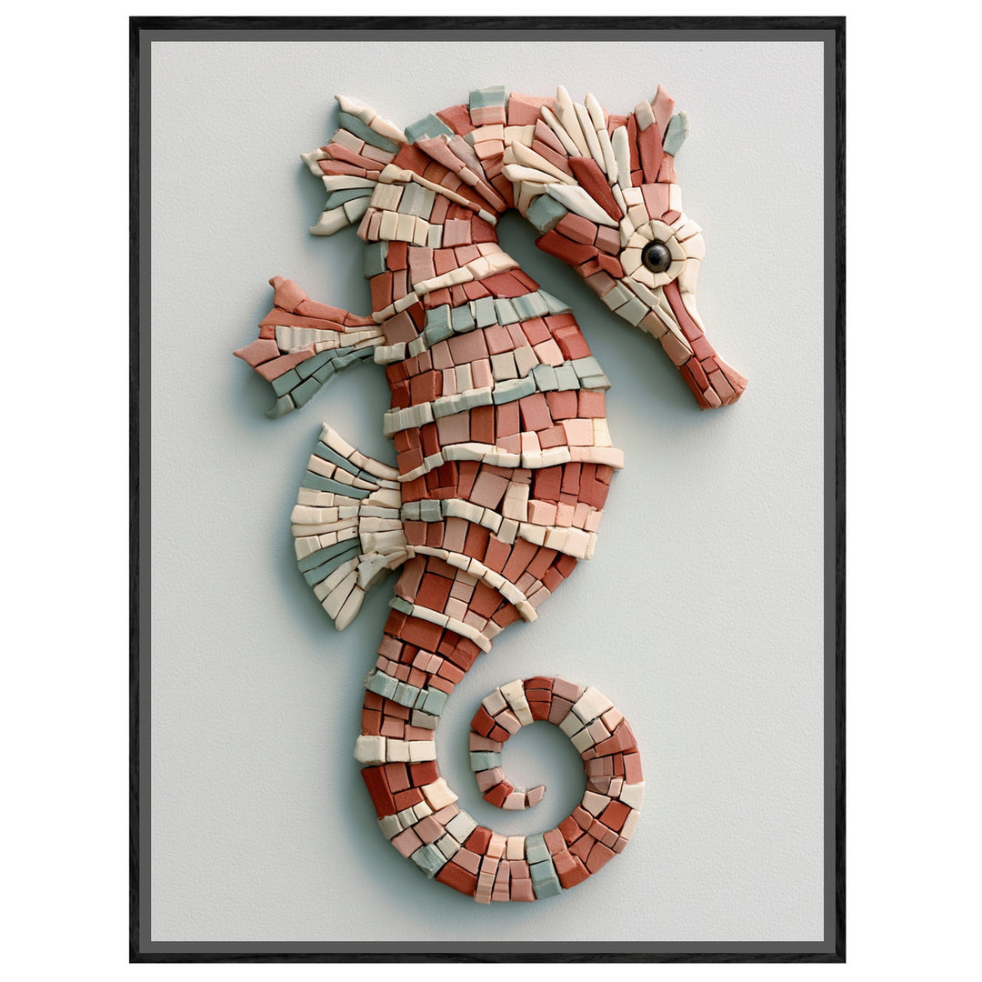 Seepferdchen Mosaik Leinwandbild – Leinwandbild
