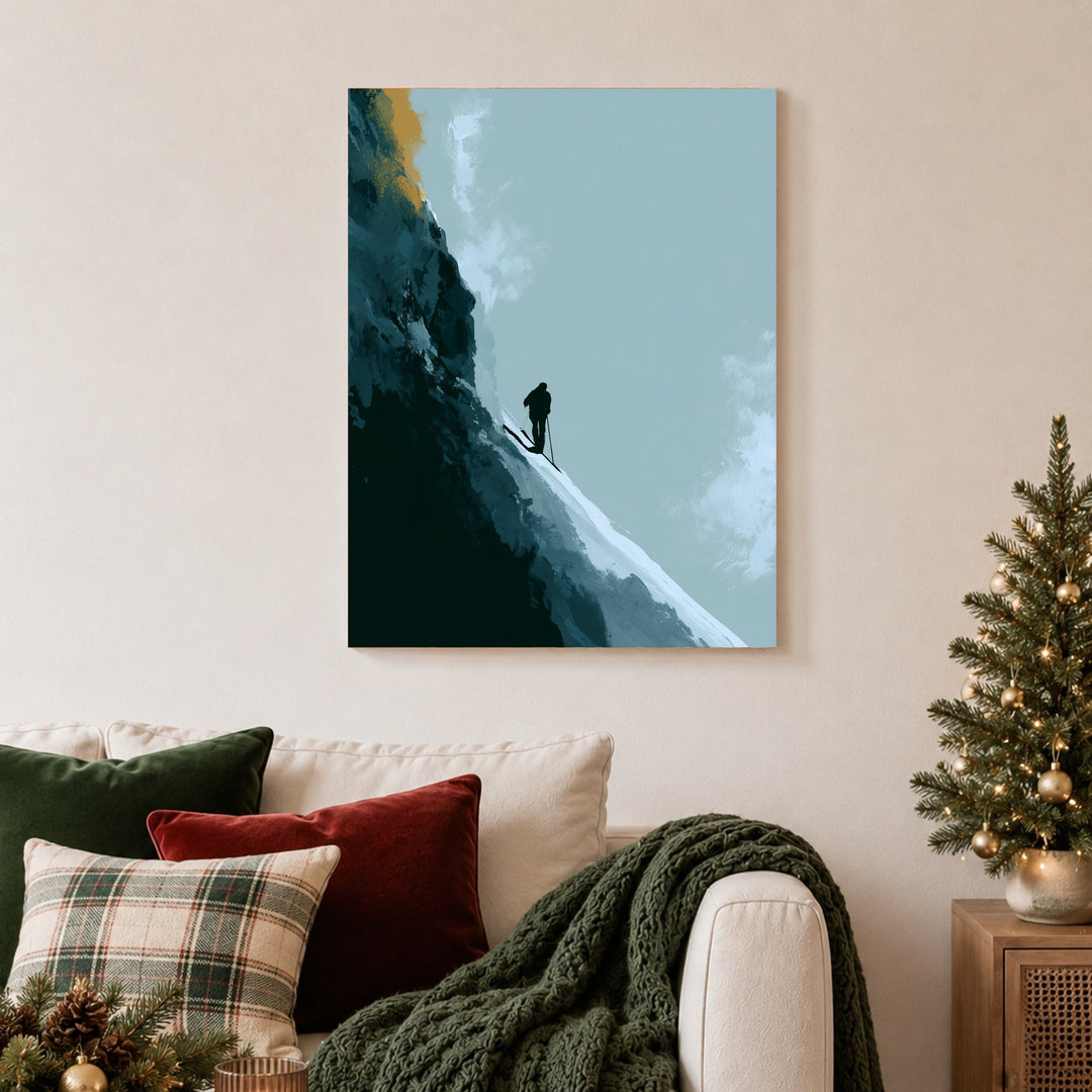 Skifahrer im Winterlicht Leinwandbild – Ohne Rahmen – Produktfoto