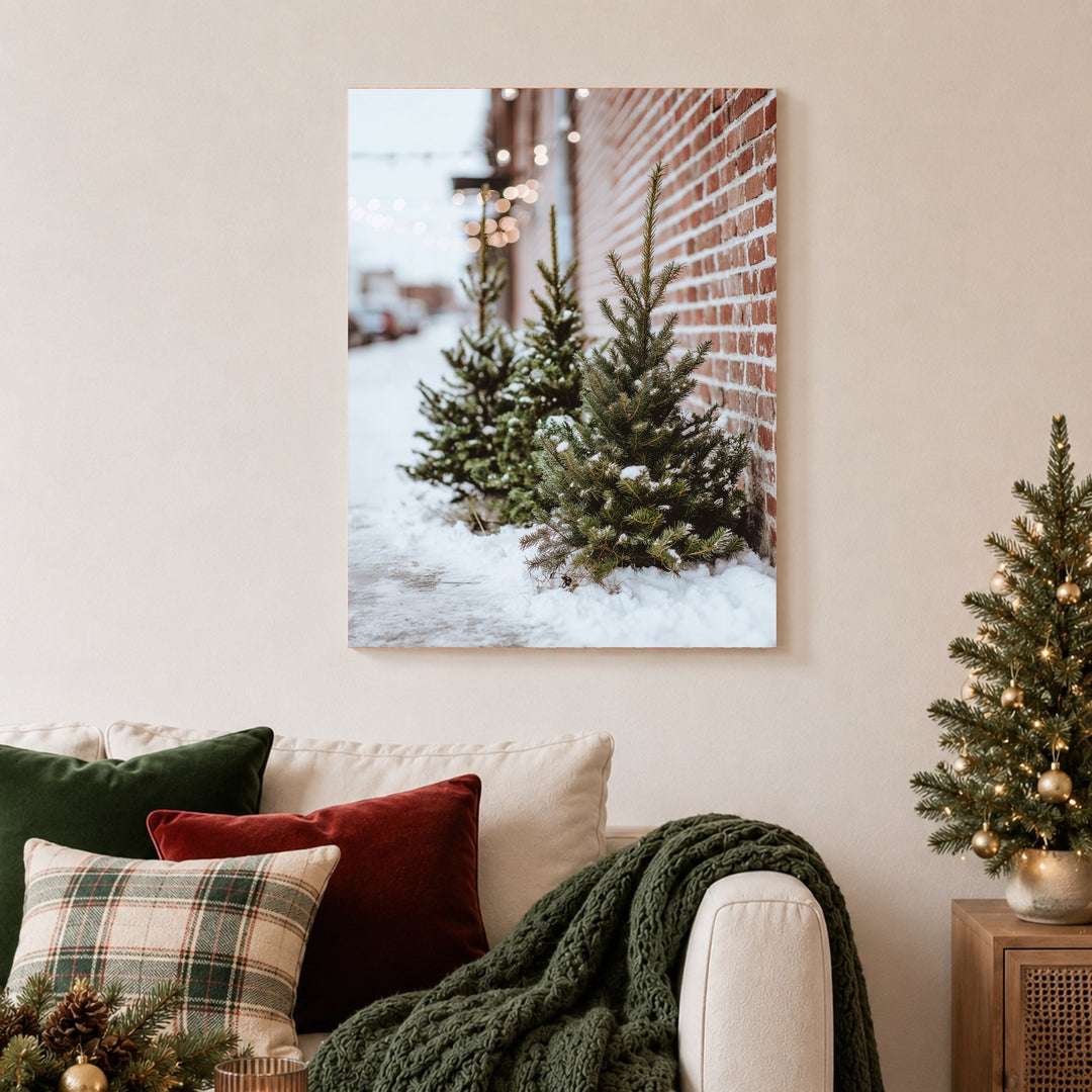 Winterliche Tannen im Schnee Poster – Ohne Rahmen – Produktfoto