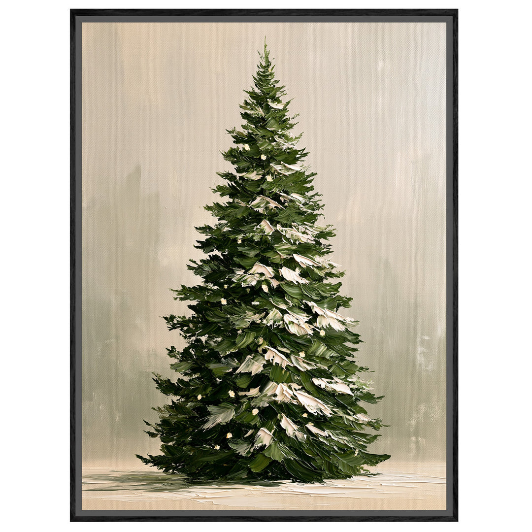 Verschneiter Tannenbaum im Winter Leinwandbild – Leinwandbild