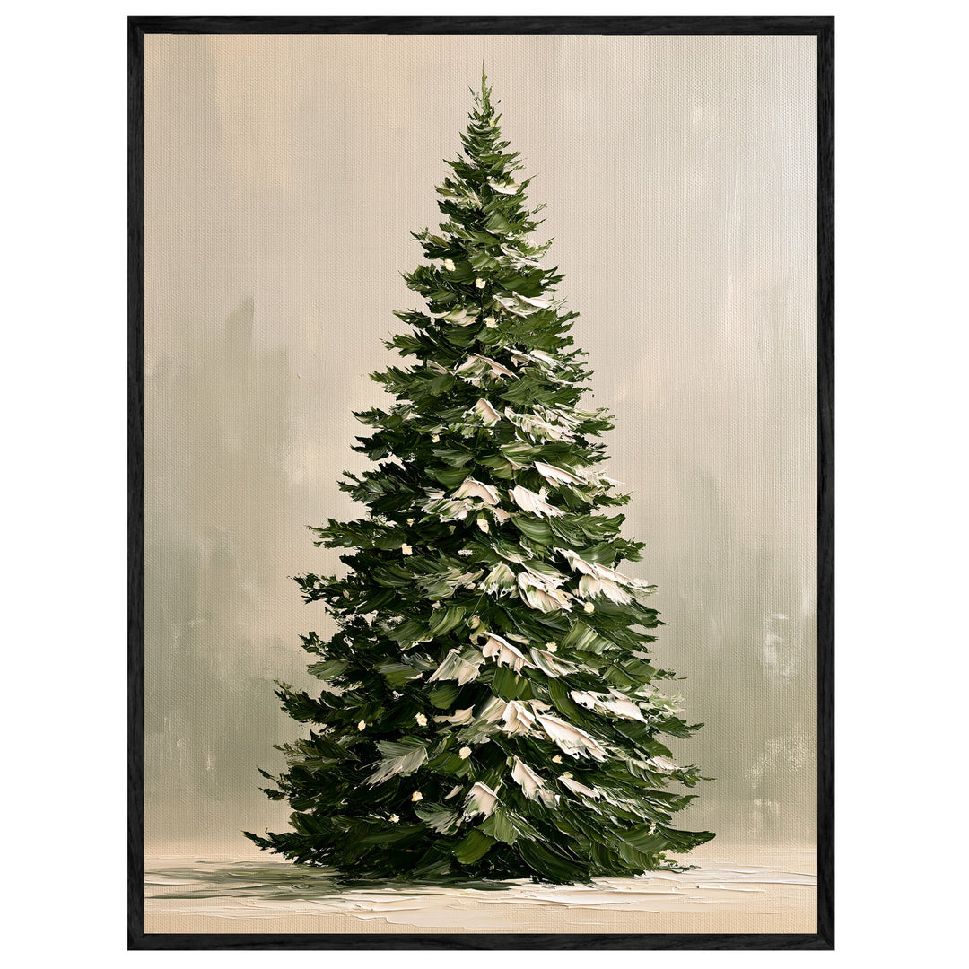 Verschneiter Tannenbaum im Winter Leinwand