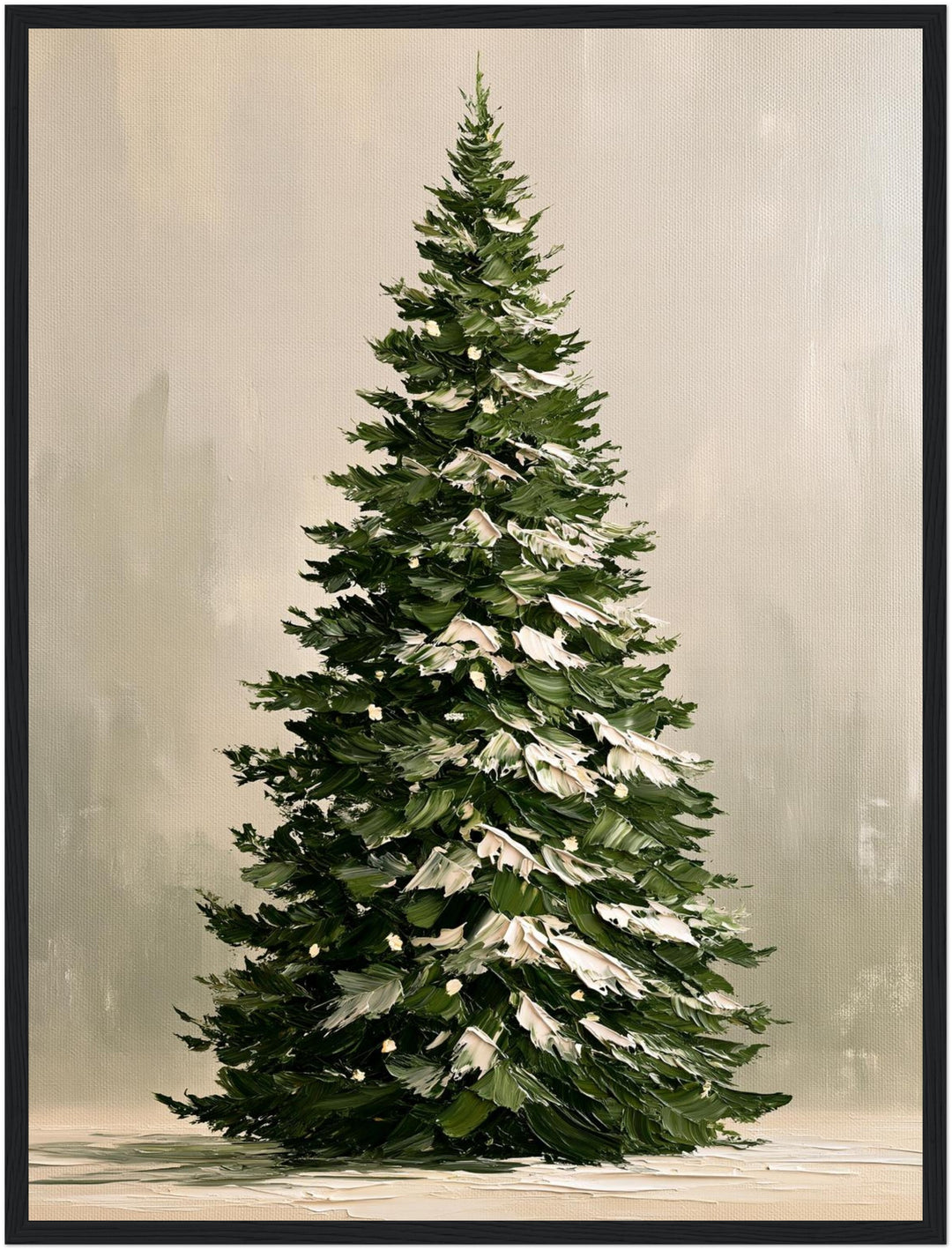 Verschneiter Tannenbaum im Winter Poster – Schwarzer Rahmen – Produktfoto