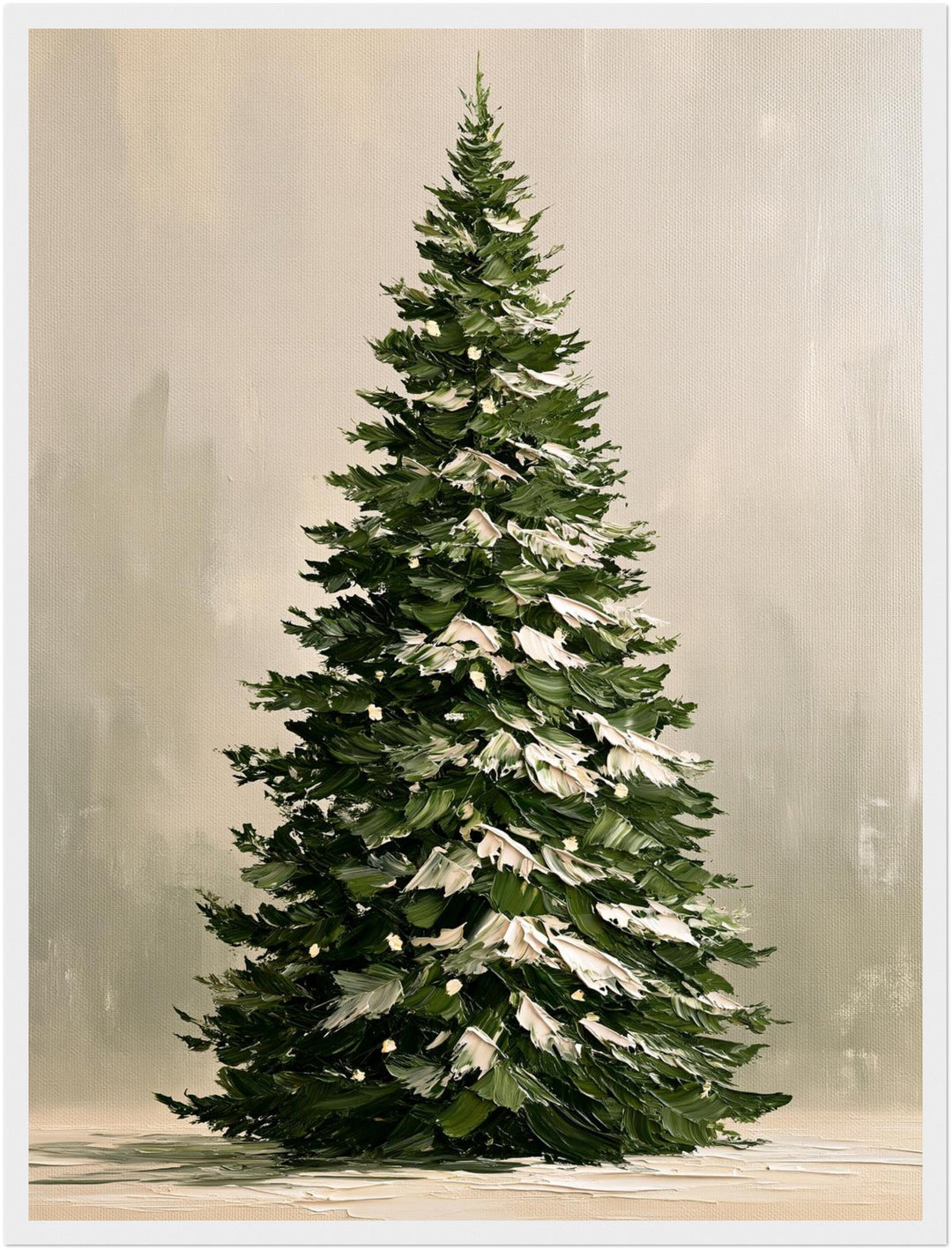 Verschneiter Tannenbaum im Winter Poster – Weißer Rahmen – Produktfoto