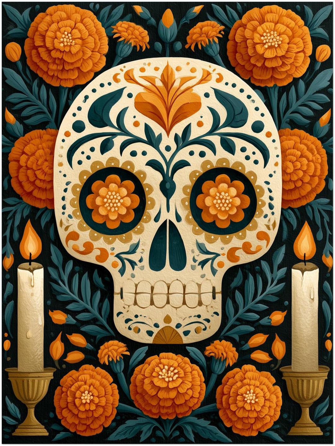 Día de los Muertos Totenschädel Poster – Ohne Rahmen – Produktfoto