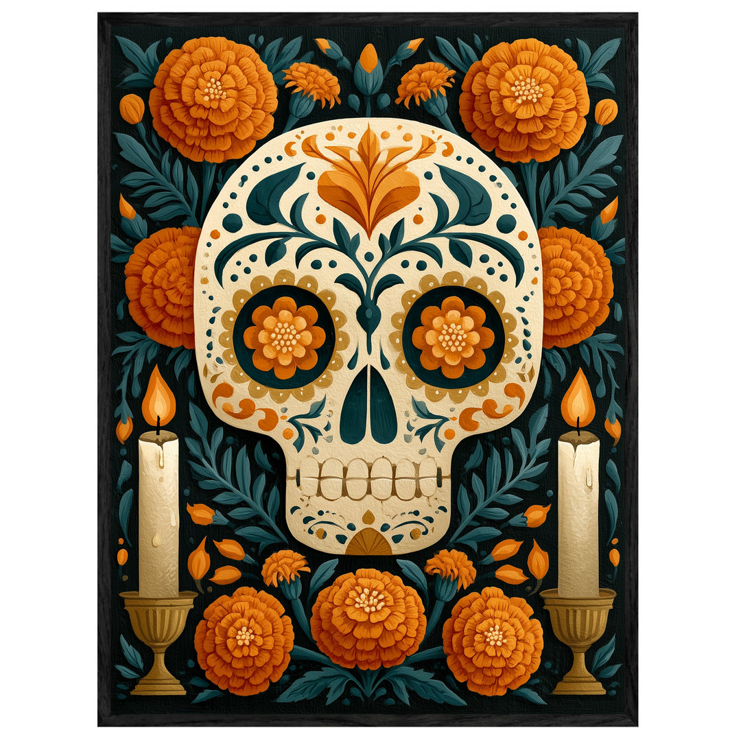Día de los Muertos Totenschädel Leinwandbild – Leinwandbild
