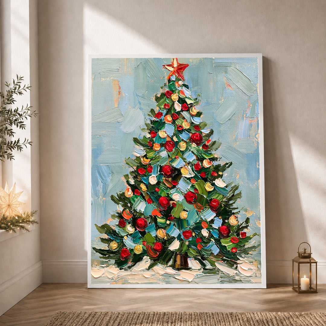 Weihnachtsbaum im Ölgemälde-Stil Poster