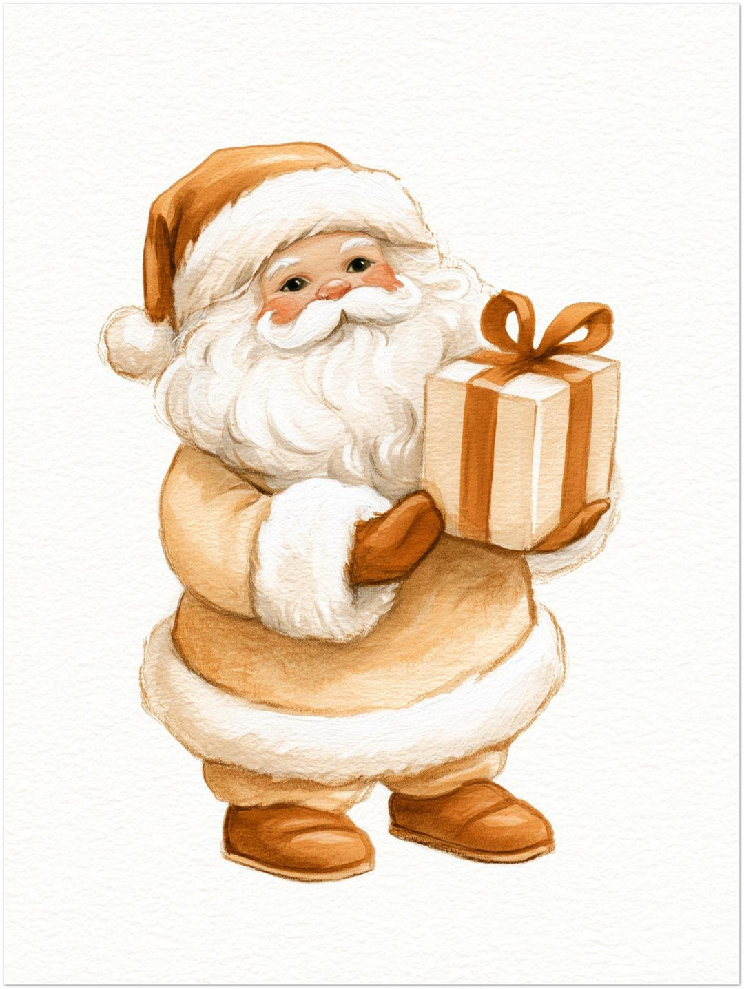 Weihnachtsmann mit Geschenk Poster – Ohne Rahmen – Produktfoto
