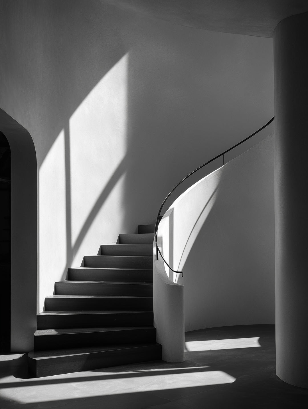 Treppe schwarz weiß – Wandkunst