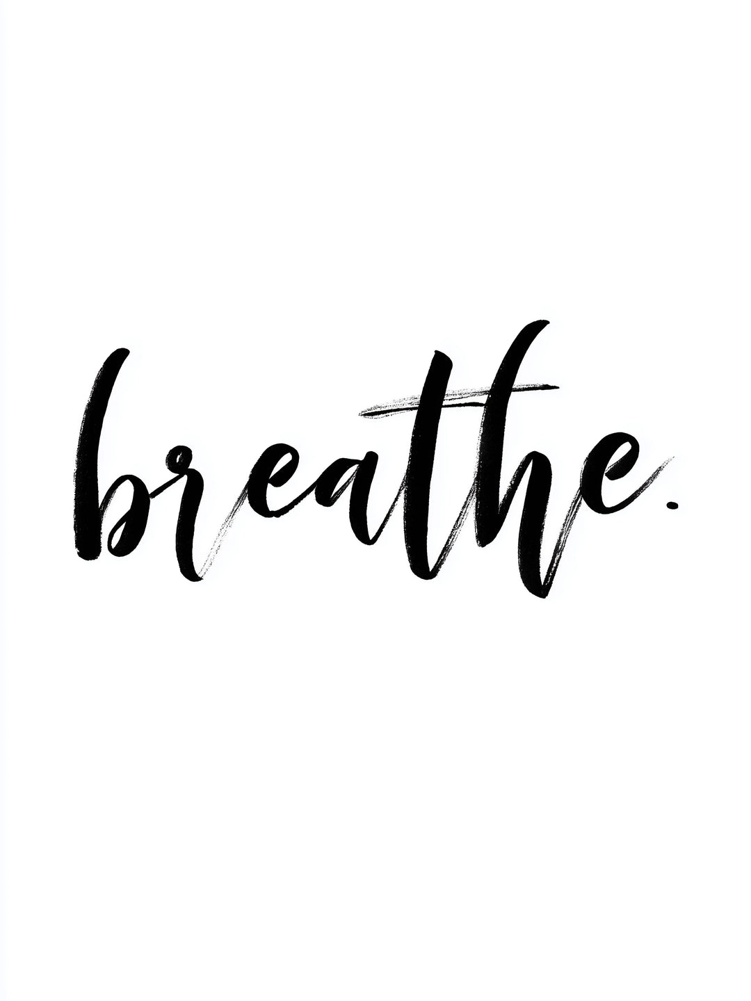 Typografie breathe  – Wandkunst