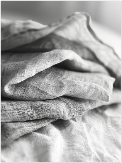 Gefaltetes Leinen Schwarz Weiß Poster