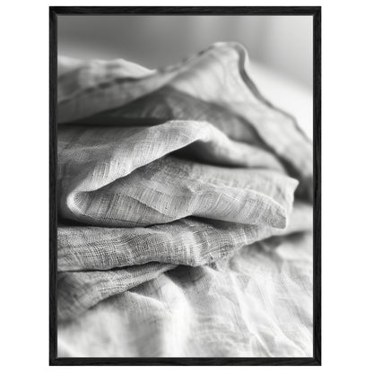 Gefaltetes Leinen Schwarz Weiß Leinwandbild