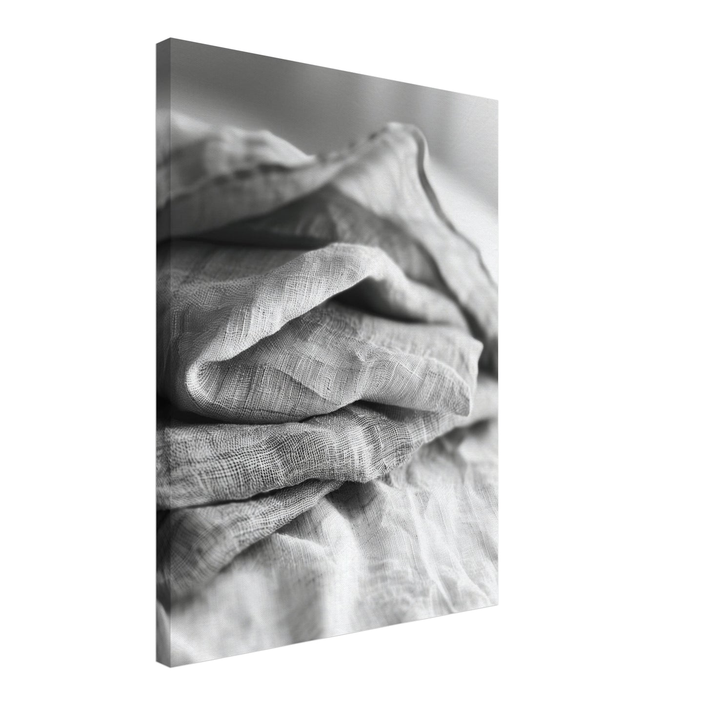Gefaltetes Leinen Schwarz Weiß Leinwandbild