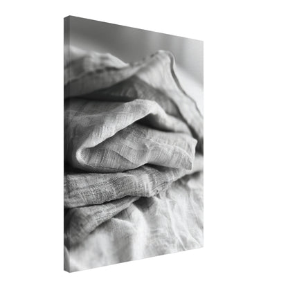 Gefaltetes Leinen Schwarz Weiß Leinwandbild