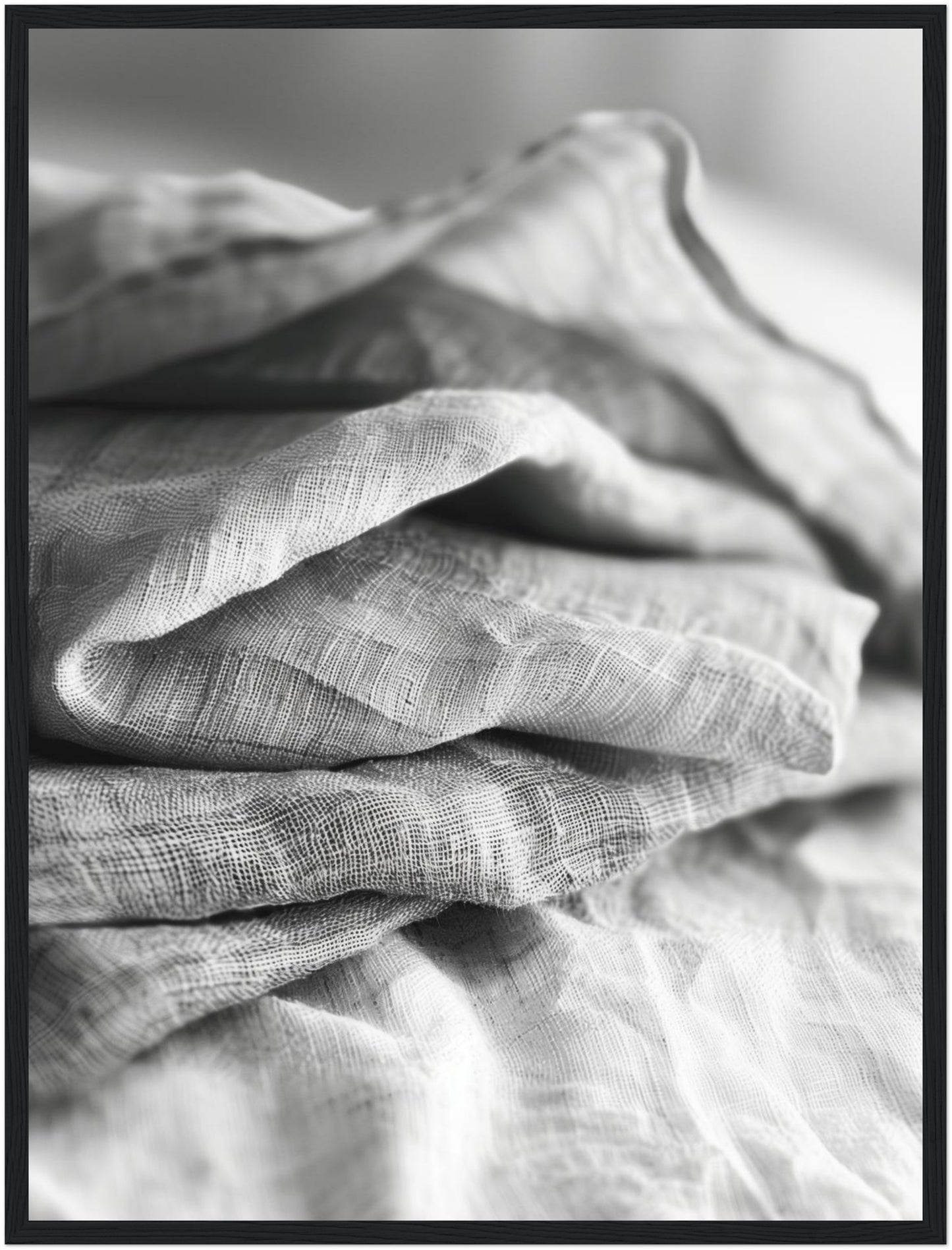 Gefaltetes Leinen Schwarz Weiß Poster