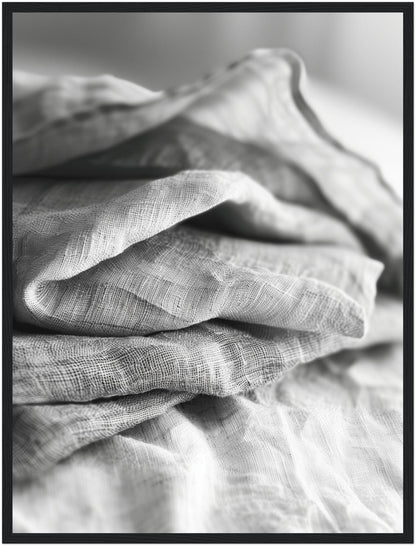 Gefaltetes Leinen Schwarz Weiß Poster
