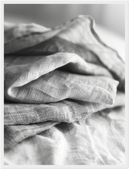 Gefaltetes Leinen Schwarz Weiß Poster
