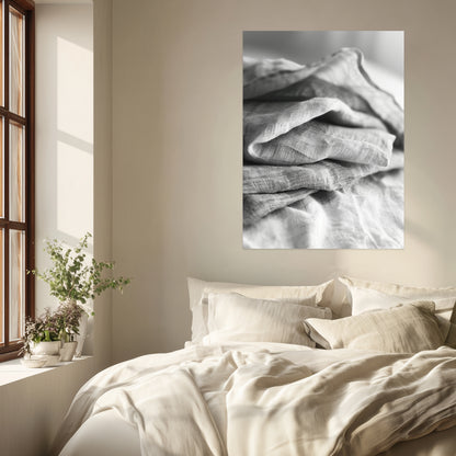 Gefaltetes Leinen Schwarz Weiß Poster