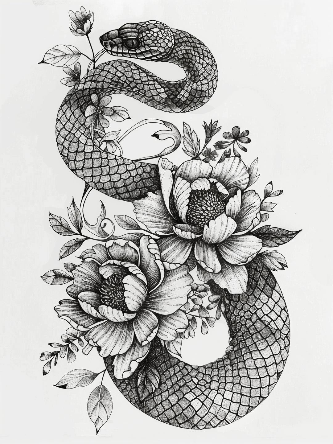 Verflochtene Natur schwarz weiß – Wandkunst