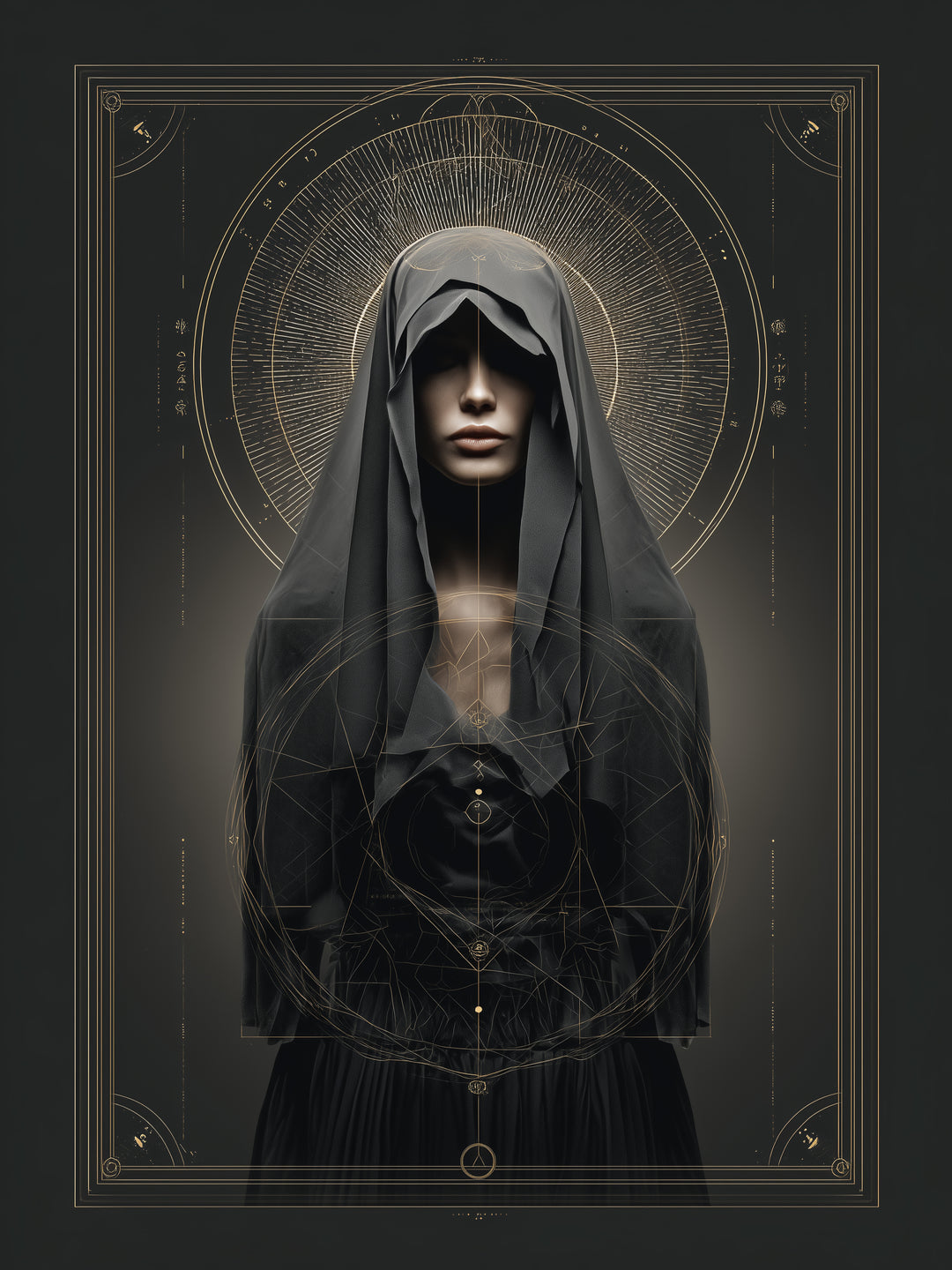Verschleierte Frau Geometrie  – Wandkunst