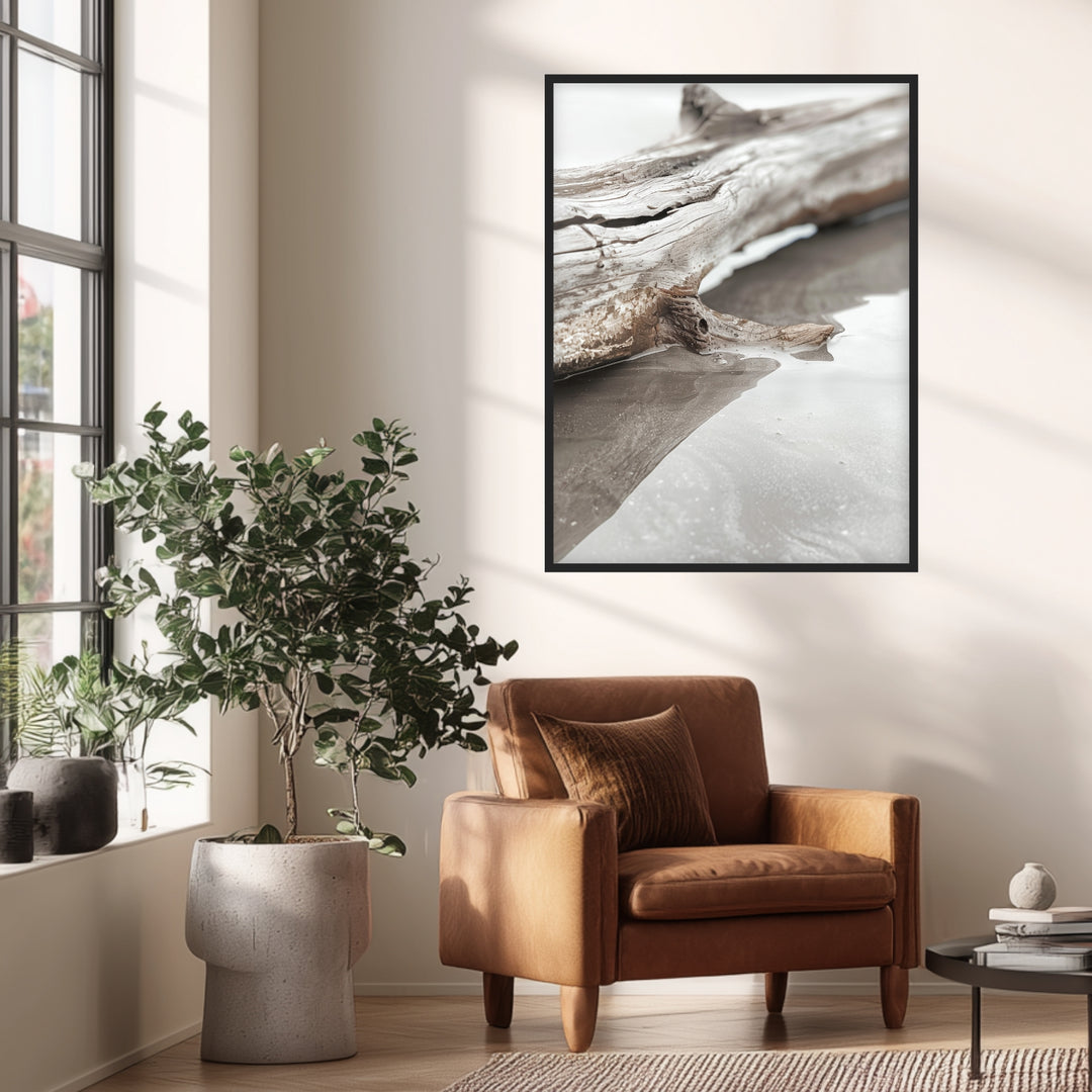 Verwittertes Treibholz am Strand Poster abstrakt – mattes Kunstdruck-Papier – Ansicht 3
