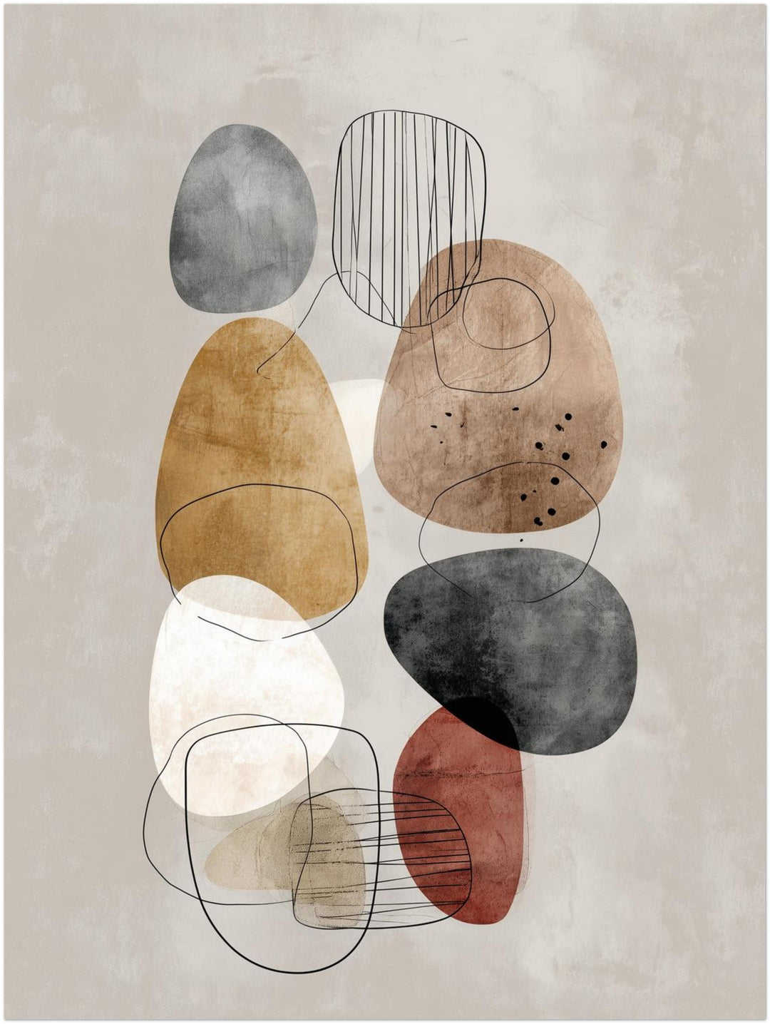 Abstrakte Steinformen Zen – Wandkunst