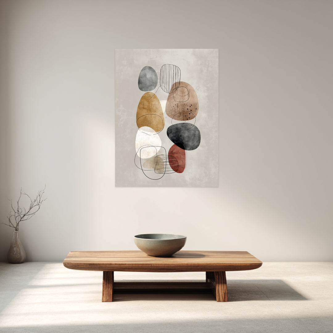 Abstrakte Steinformen Leinwandbild Zen – Leinwand auf Holzrahmen – Ansicht 3
