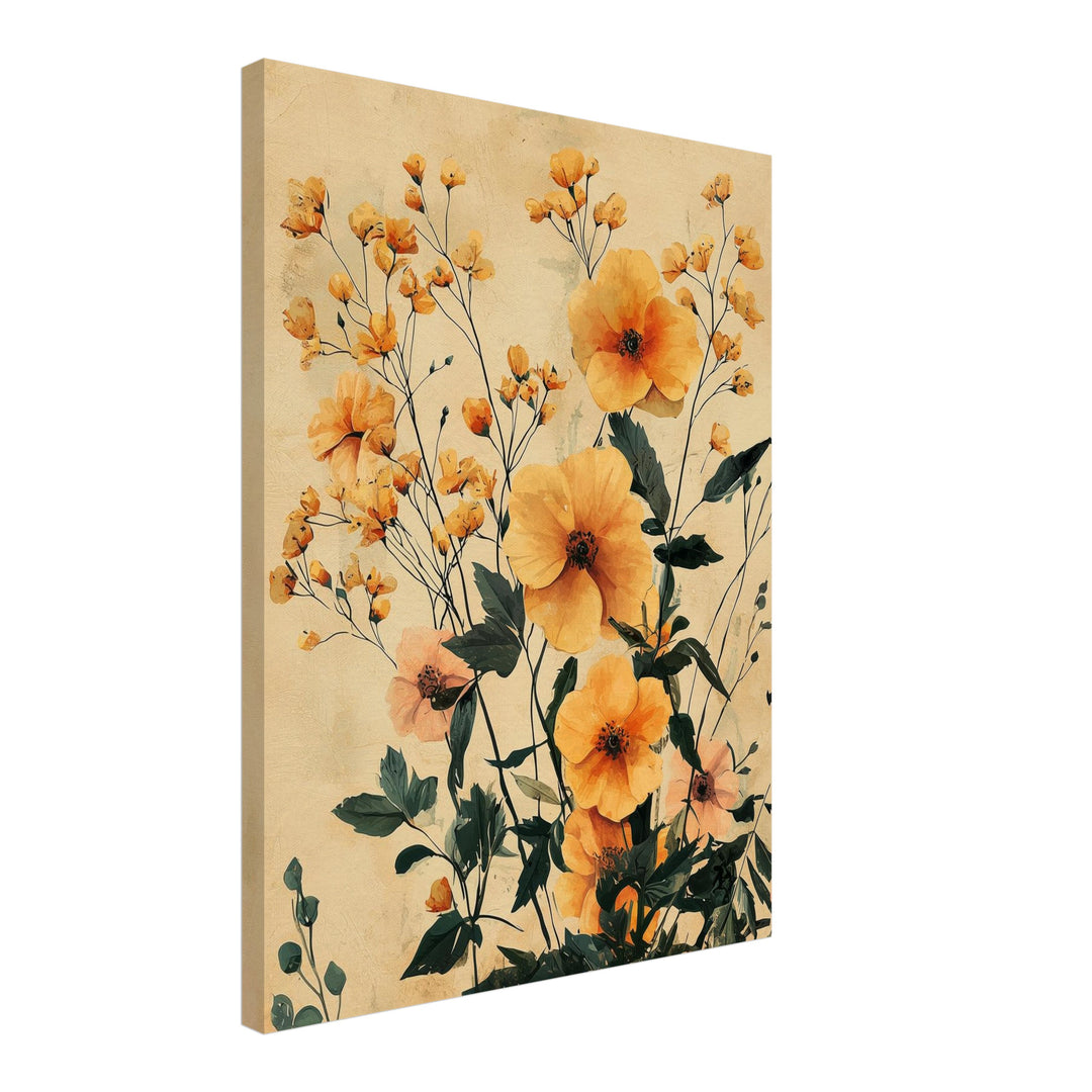 Blumenpracht im Vintage-Stil Leinwand Vintage – Leinwand auf Holzrahmen – Ansicht 2