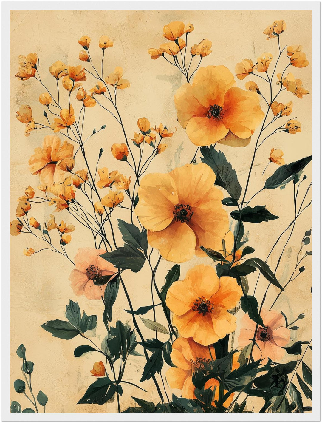 Blumenpracht im Vintage-Stil Poster Vintage – mattes Kunstdruck-Papier – Ansicht 6