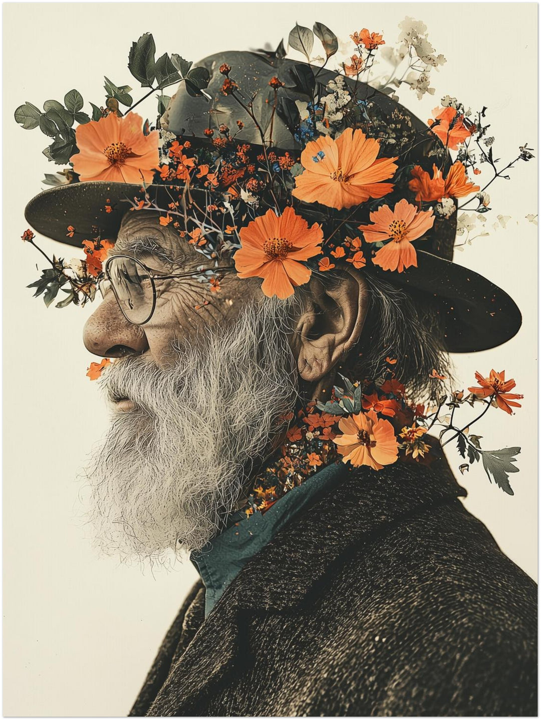 Blumiger Veteran Vintage – Wandkunst
