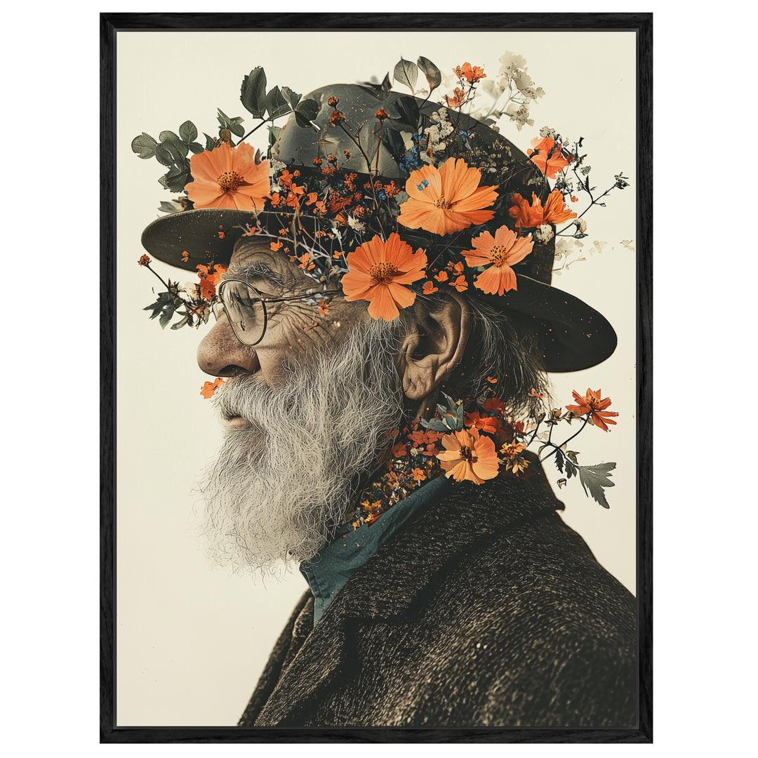 Blumiger Veteran Leinwand Vintage – Leinwand auf Holzrahmen – Ansicht 4