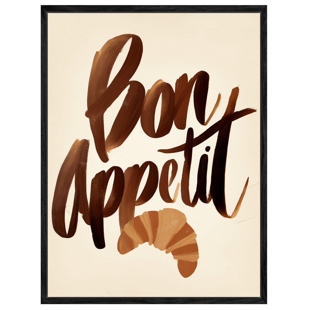Bon Appétit Schriftzug Leinwandbild – Leinwandbild