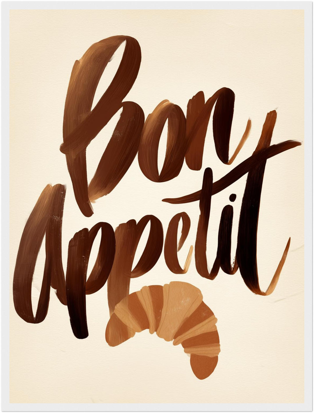 Bon Appétit Schriftzug Poster – Weißer Rahmen – Produktfoto