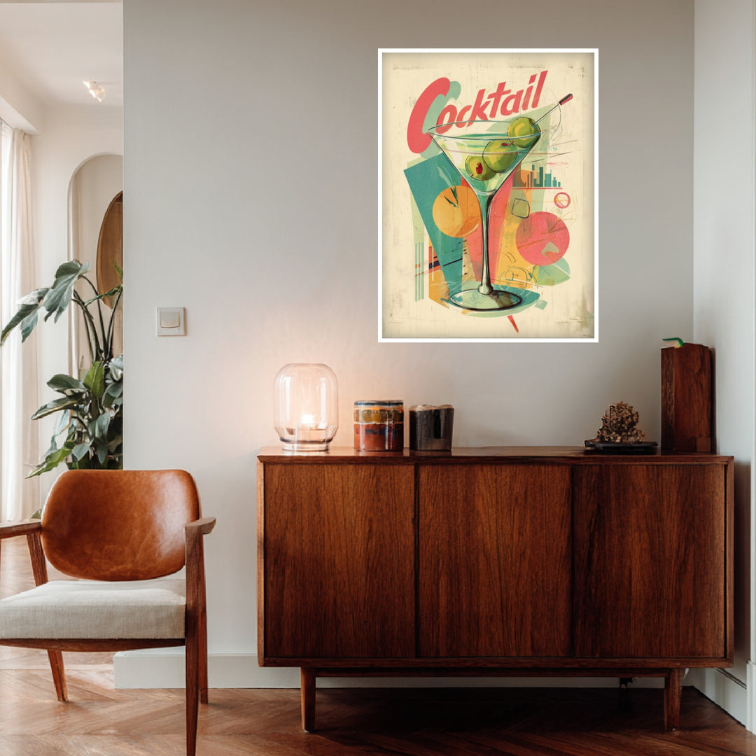 Cocktailglas mit Oliven Poster abstrakt – mattes Kunstdruck-Papier – Ansicht 4