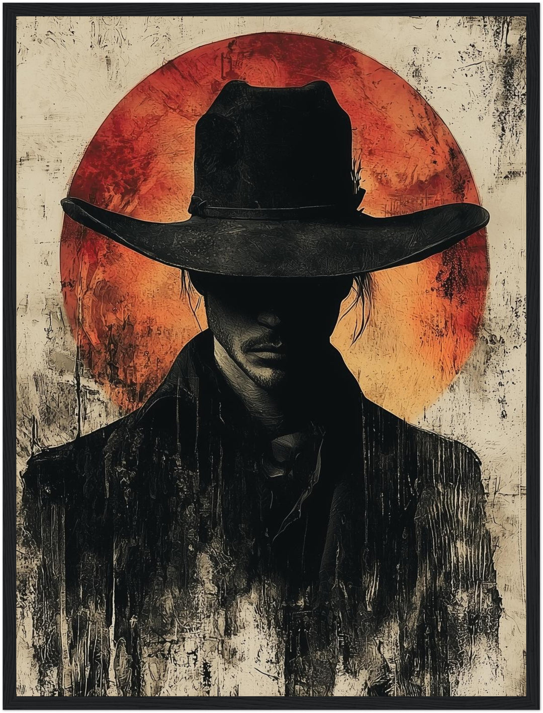 Cowboy im Sonnenuntergang Poster Vintage – mattes Kunstdruck-Papier – Ansicht 5