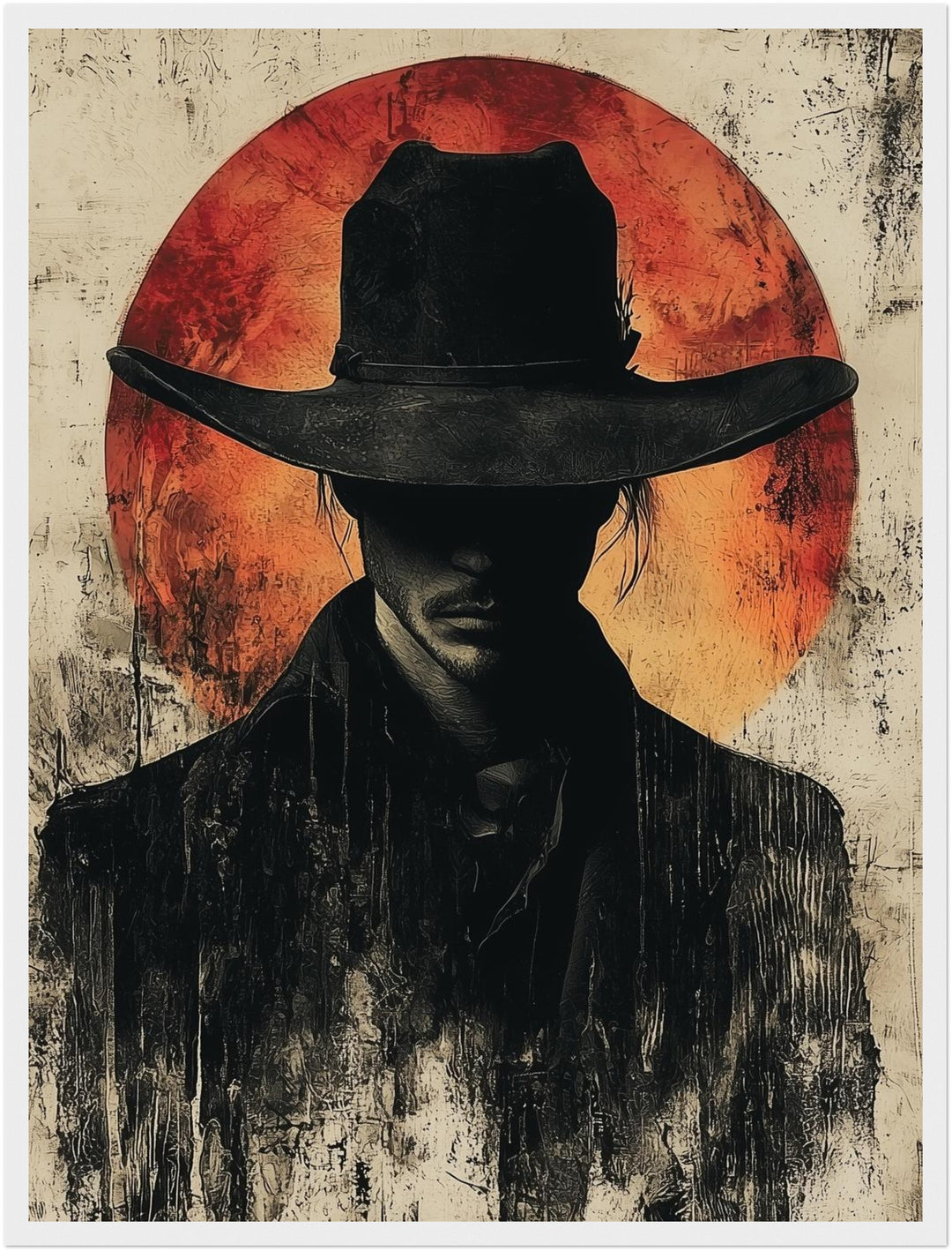 Cowboy im Sonnenuntergang Poster Vintage – mattes Kunstdruck-Papier – Ansicht 6