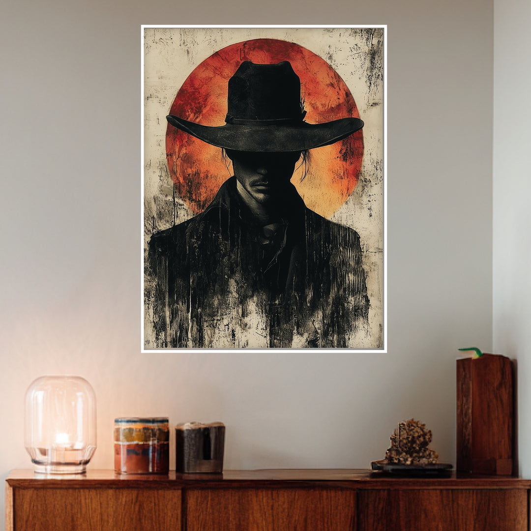 Cowboy im Sonnenuntergang Poster Vintage – mattes Kunstdruck-Papier – Ansicht 4