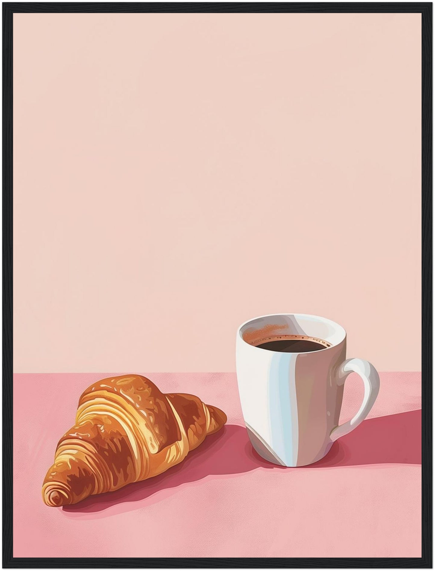 Croissant Kaffee Illustration Poster
