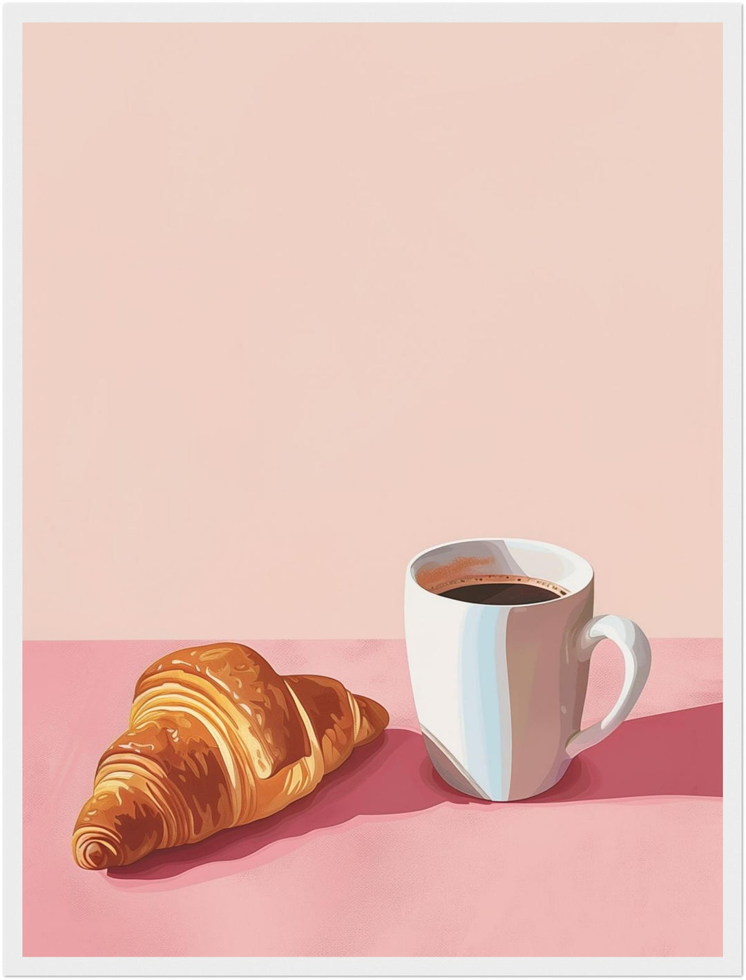 Croissant Kaffee Illustration Poster Dopamin – mattes Kunstdruck-Papier – Ansicht 6